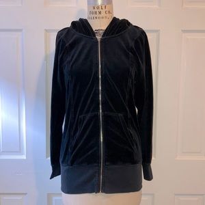 Juicy couture velour sz M black long hoodie